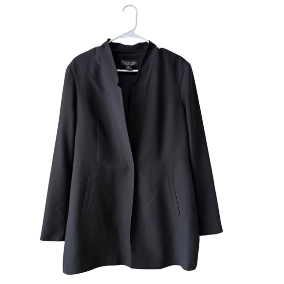 Rachel Zoe 1 Button Blazer Size Lg Black Minimal Office Neutral Closet Staple - Picture 1 of 9